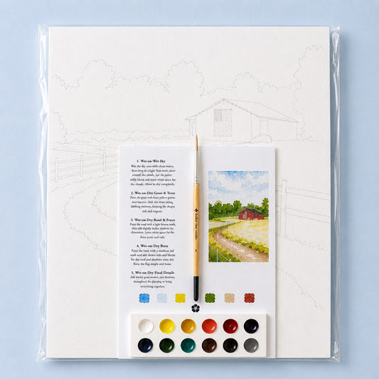 americana countryside barn - watercolor kit