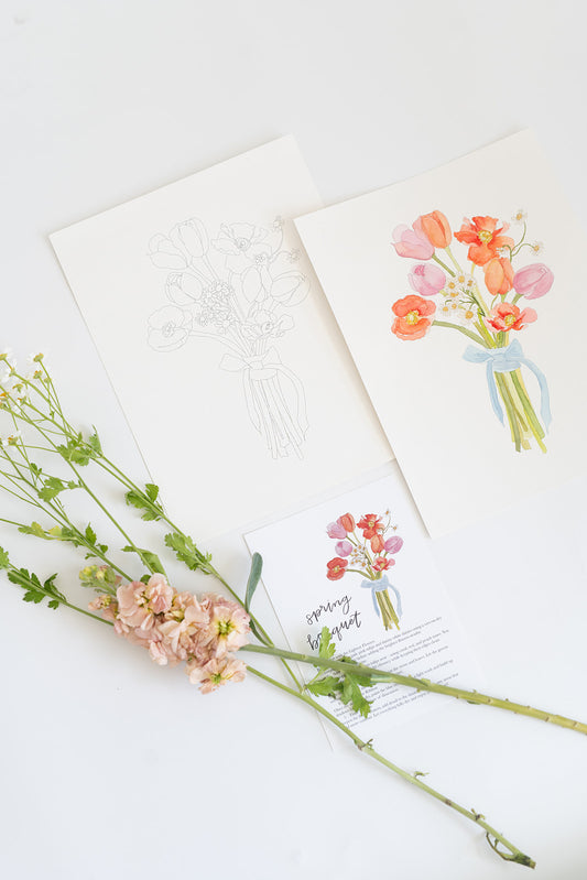 spring bouquet - watercolor kit