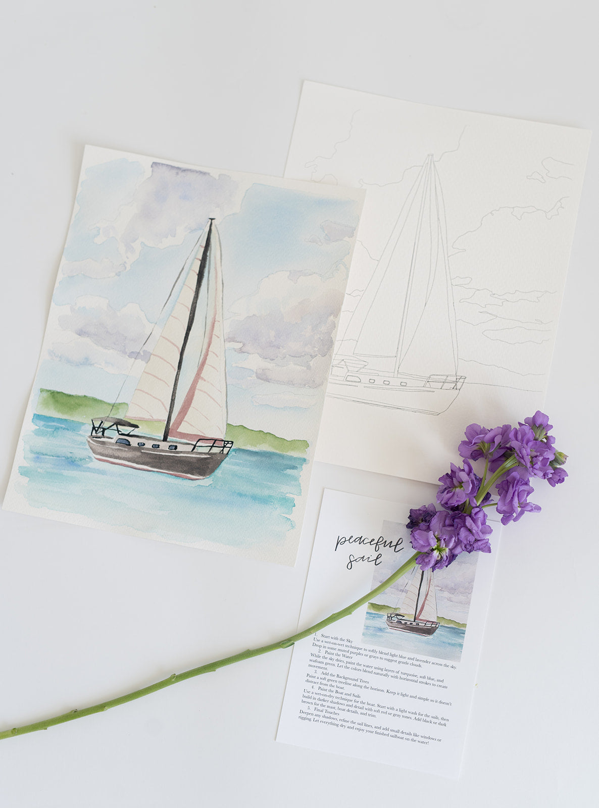 peaceful sail - watercolor kit