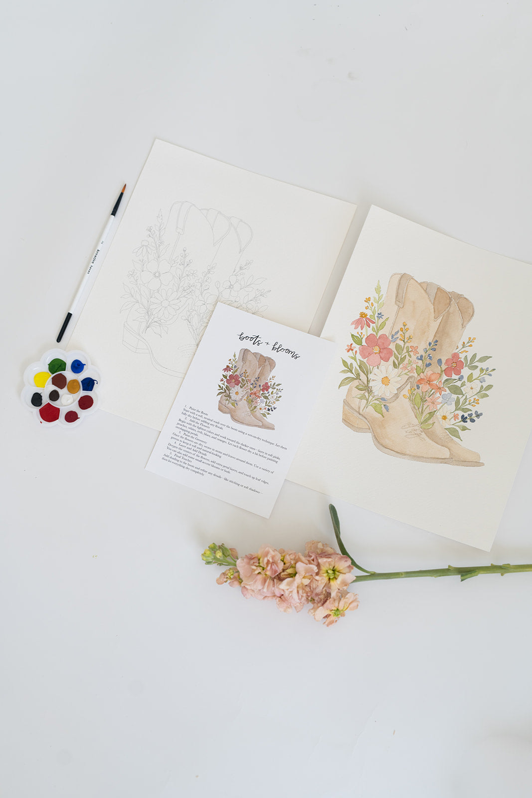 boots & blooms - watercolor kit