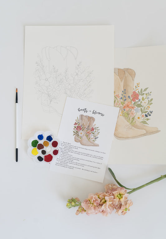 boots & blooms - watercolor kit