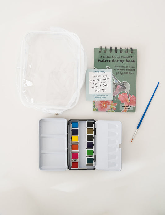 a little bit of summer - mini watercoloring book