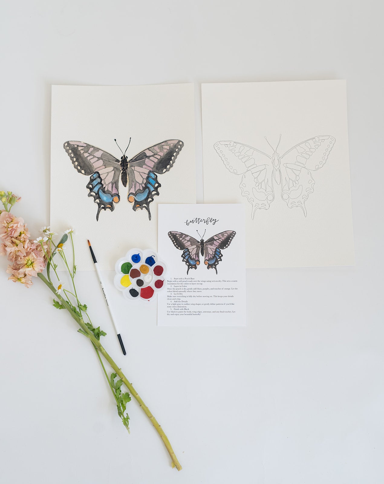 butterfly - watercolor kit