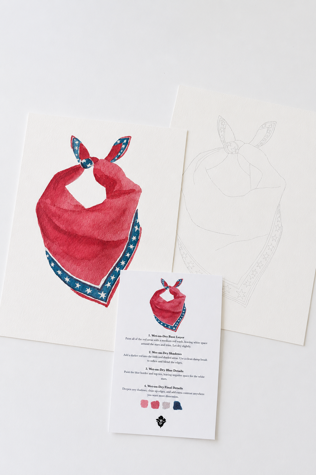 americana bandana - watercolor kit