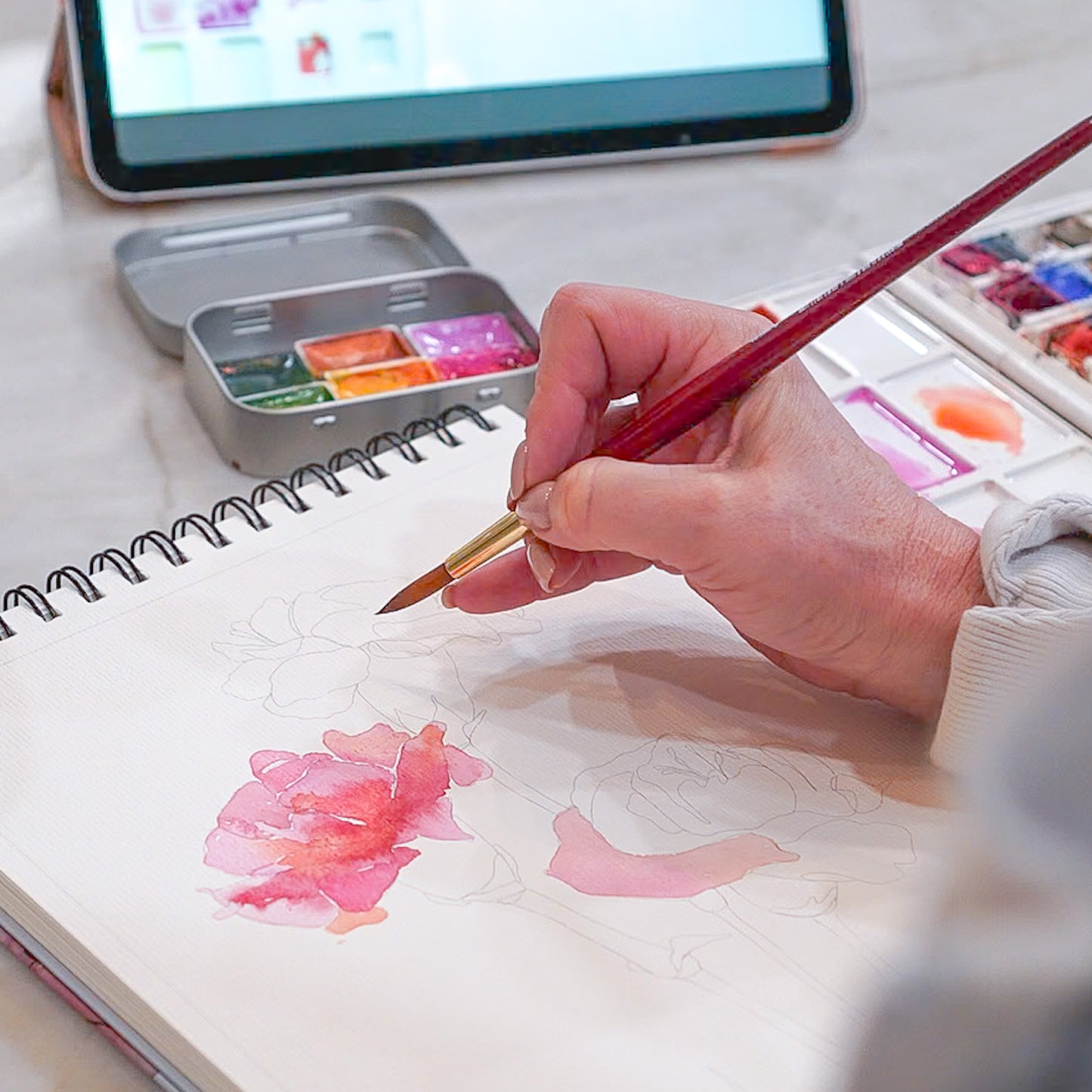 floral watercolor book