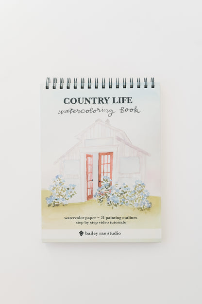NEW - country life watercoloring book